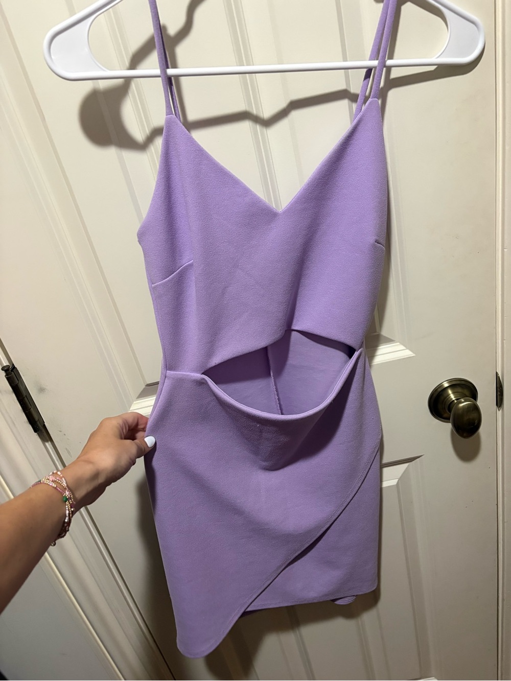 Lilac Spaghetti-Strap Mini Dress